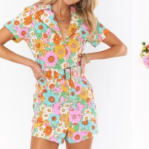 Outlaw flower romper from show me your Mumu. Worn once, perfect condition